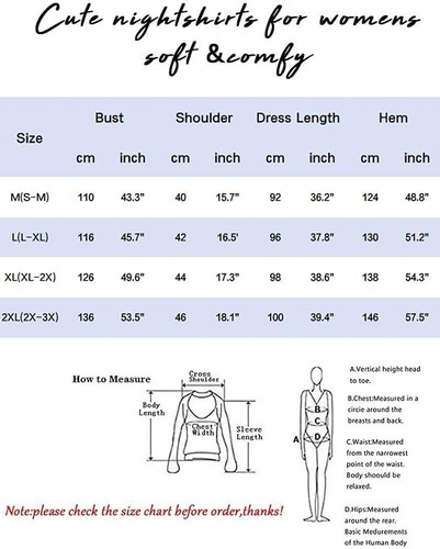 ENJOYNIGHT Women's Cotton Blend Long Nightgown Nightshirt, Grey Size XL  - Picture 6 of 13