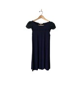 Ann Taylor LOFT Navy Blue Knit Dress With Lace Cap Sleeve Size Extra Small XS E7