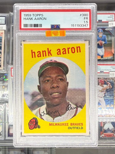 1959 TOPPS HANK AARON #380 PSA 1.5 FR MBA GOLD