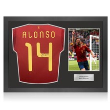 Maglia della Spagna firmata da Xabi Alonso. Cornice icona