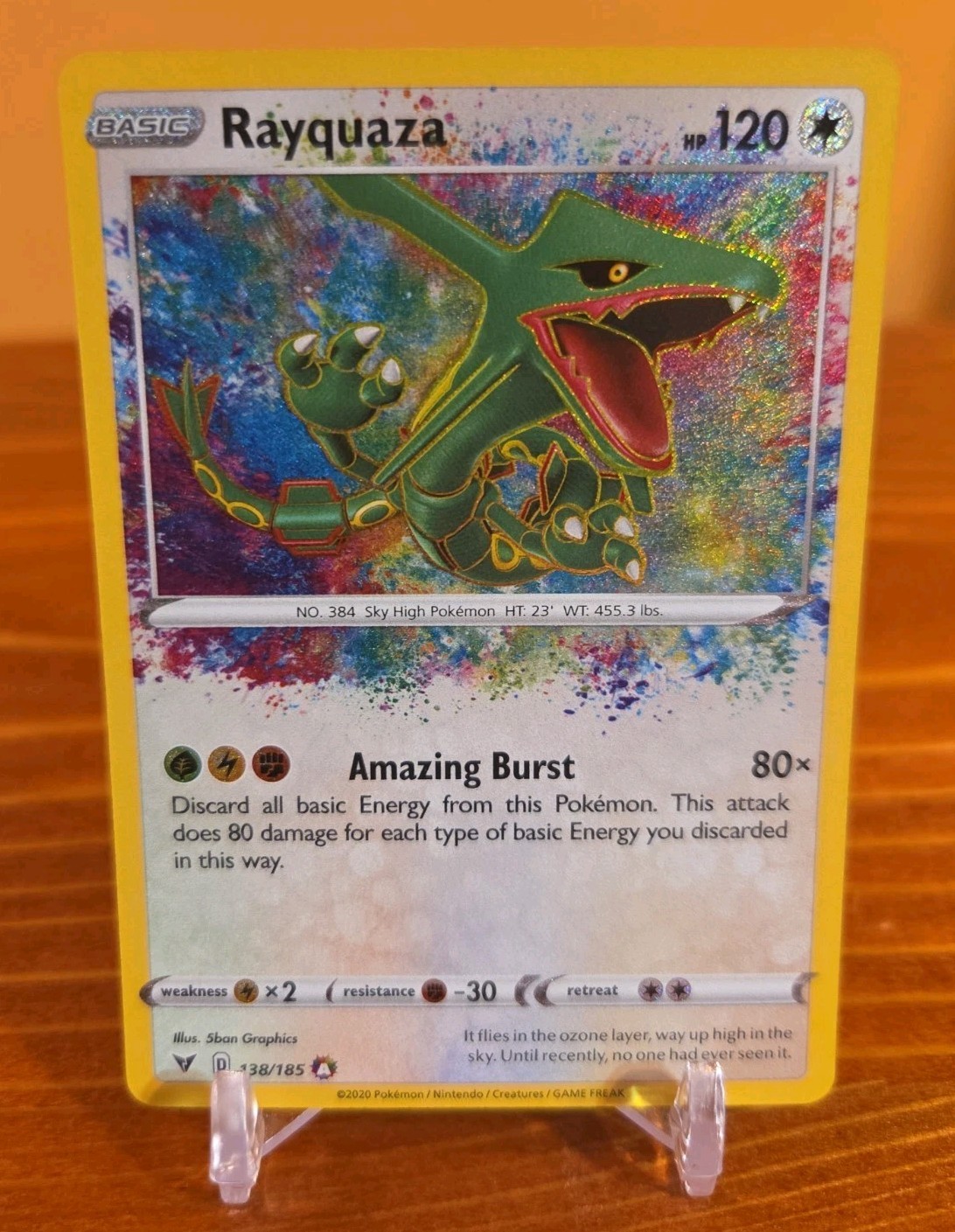 🔥Pokémon Rayquaza 138/185 Amazing Rare Vivid Voltage Holo English Card NM+🔥