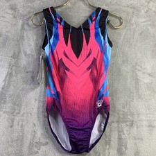 Simone Biles GK Elite Gymnastics Leotard On Point Striking Colorful Pink Sz AM