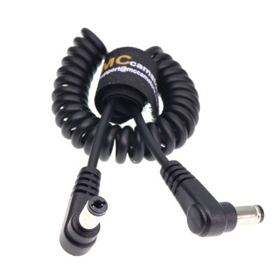 DC5521 Power Coiled Cable for Atomos Blackmagic Monitor Video Assist Transmitter