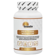 Complejo de 4 formas de magnesio - óxido, citrato, lactato, carbonato + B6 - Sowelo