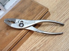Vintage Crescent Tools J26 - 6 1/2" Bent-Nose Slip-Joint Pliers Made in USA