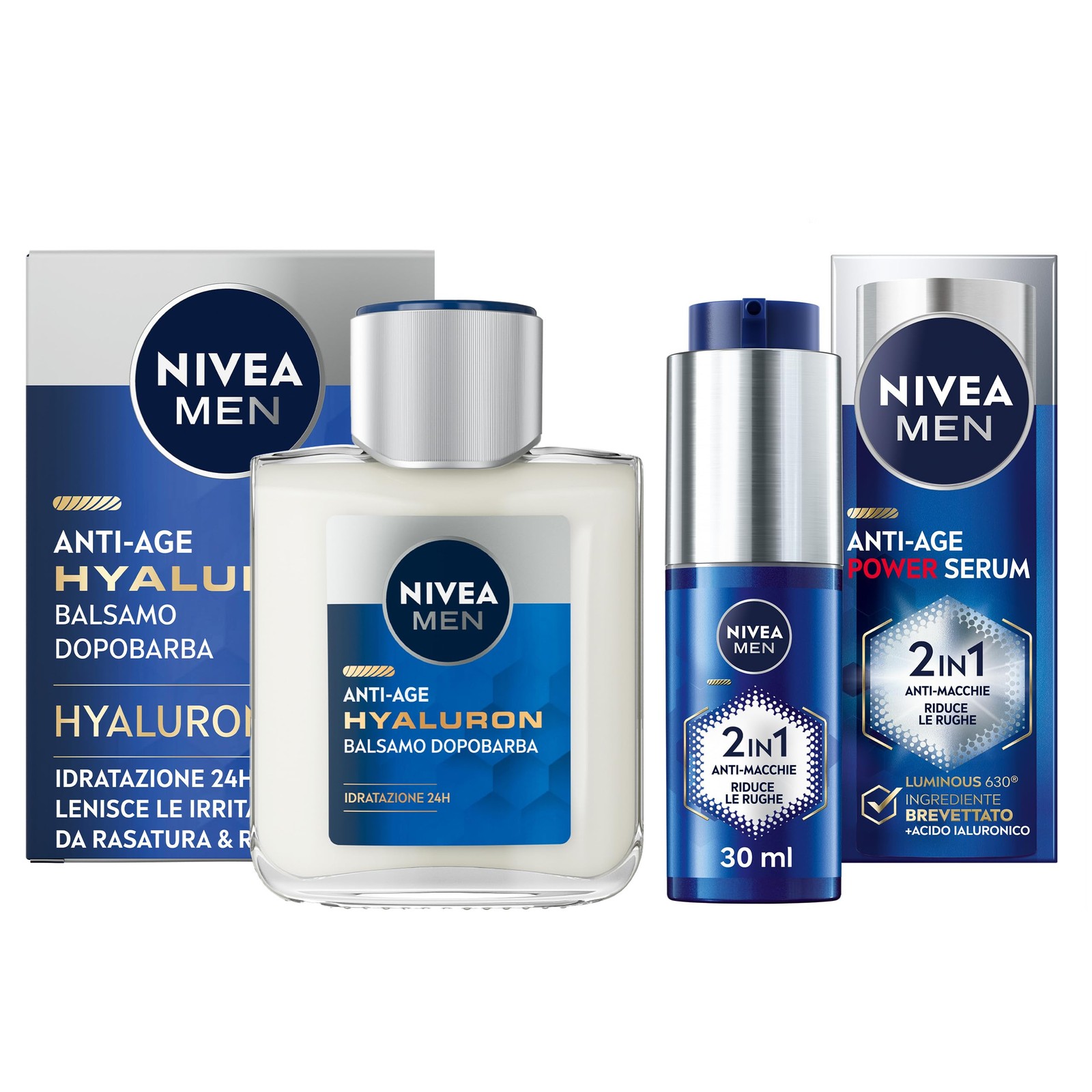 Cofanetto NIVEA MEN Anti-Age Power: Siero Luminous630 + Routine Uomo