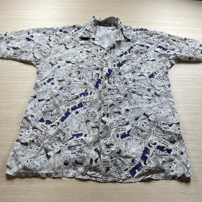 RP 55 Jeans Y2K Vintage Comic Strip Shirt Button Up aop Cyber Mall Goth XXL Camp