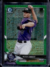 2018 Bowman Chrome Peter Lambert Prospects Green Shimmer Refractor #/99 Rockies