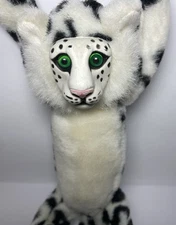 Vtg Snow Lepoard Plush K&M International Wild Republic Hanging Hook Loop 2000