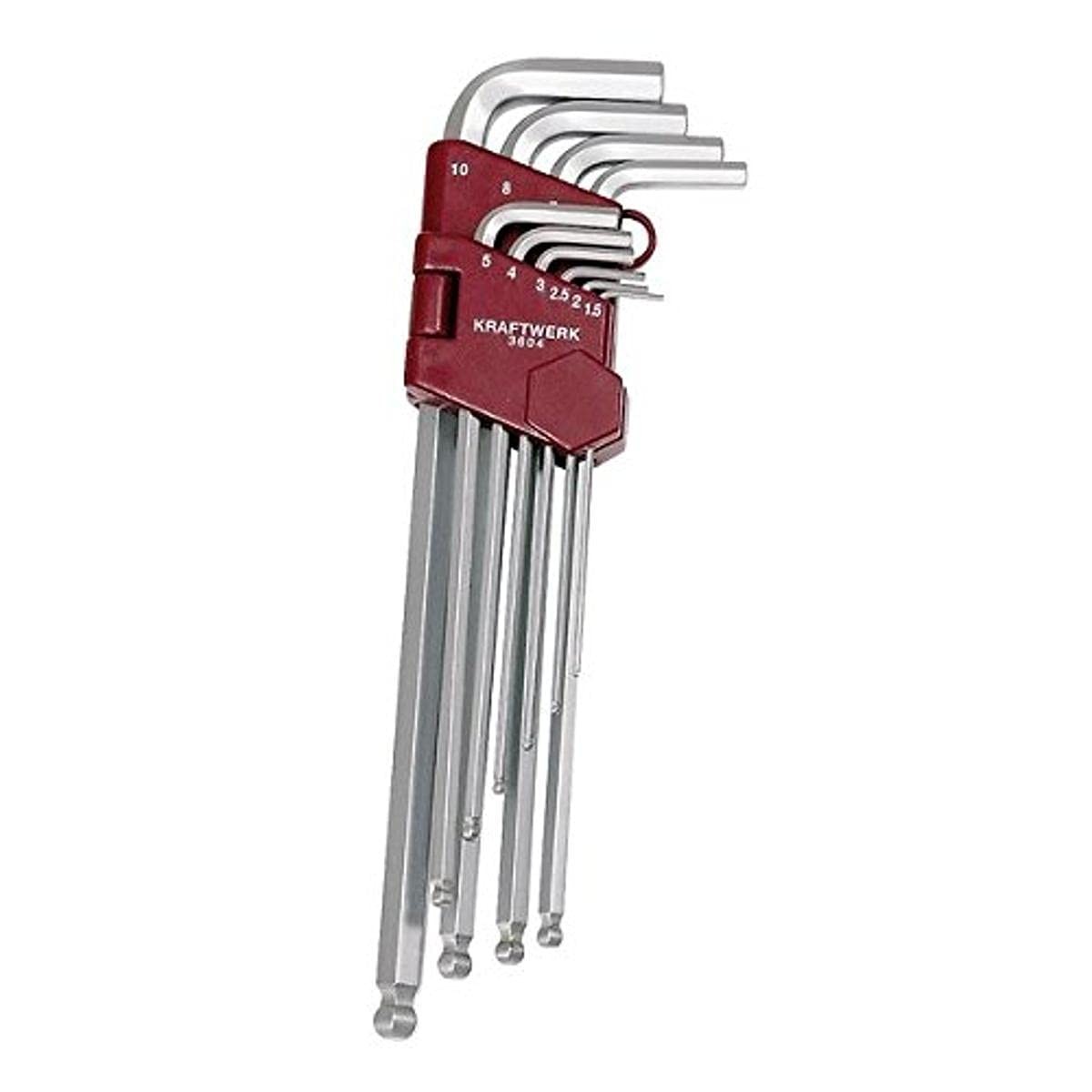Kraftwerk 3604 - Set di 10 chiavi a brugola esagonali, 1,5-10 mm mpmX