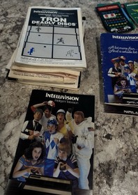 Mattel Intellivision Games and Controller Overlays lot plus booklets