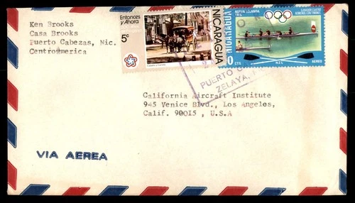 Mayfairstamps Nicaragua Puerto Cabezas to USA Olympics Cover aax_14555