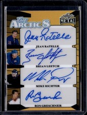 2025 leaf Metal Hockey legends Artic 8 Gold 1/1  Leetch Richter Messier