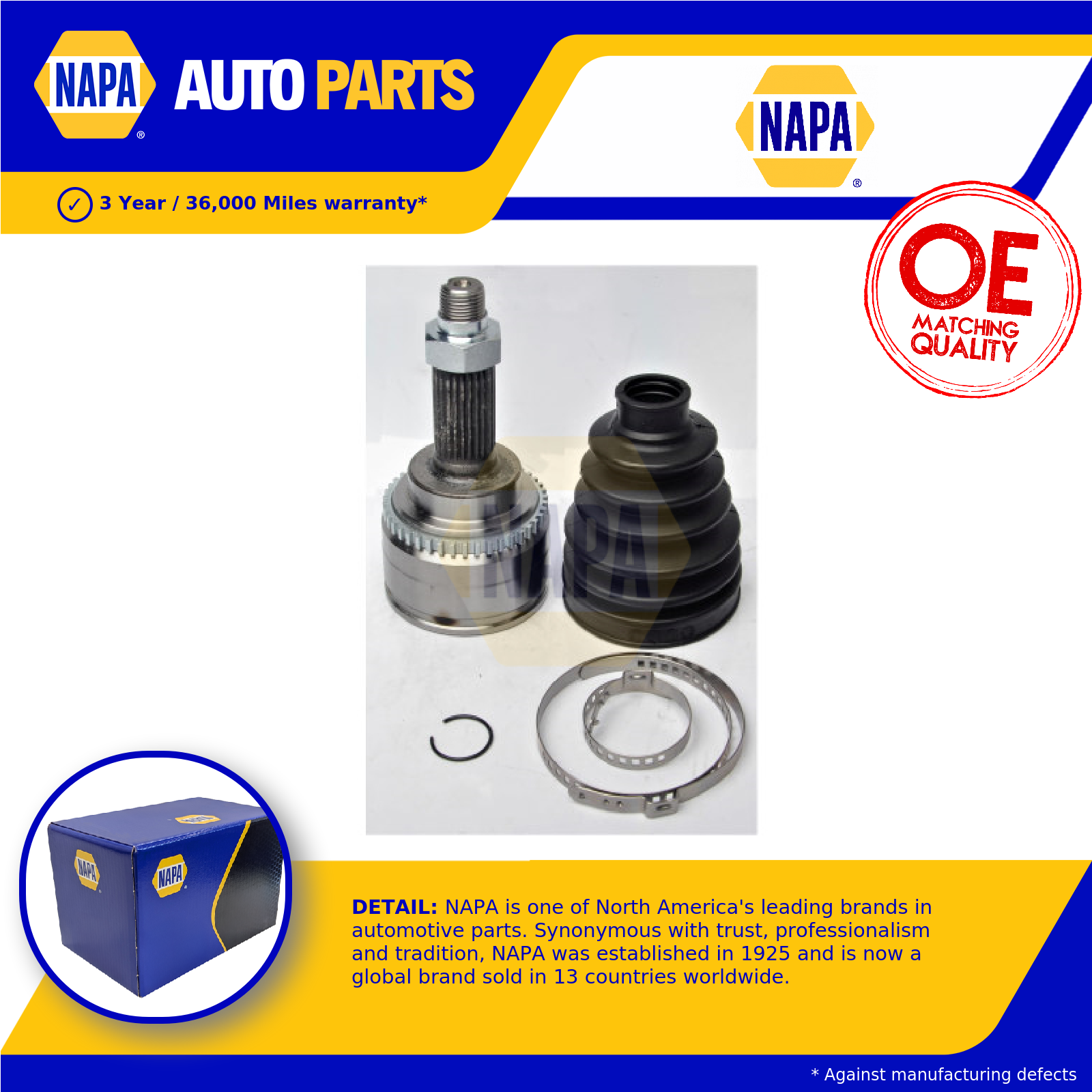 CV Joint Front Outer NCV1176 NAPA C.V. Driveshaft 4410160J00 4410162J20 Quality - Image 4