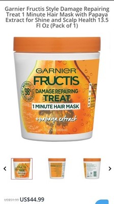 Garnier Fructis Style Damage Repairing  1 Minute Hair Mask with Papaya 13.5fl.oz