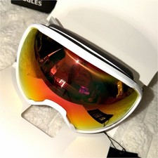 SNOWER Adjustable Ski/Snowboard Goggles White Foam Frame Mirrored Lens UV400