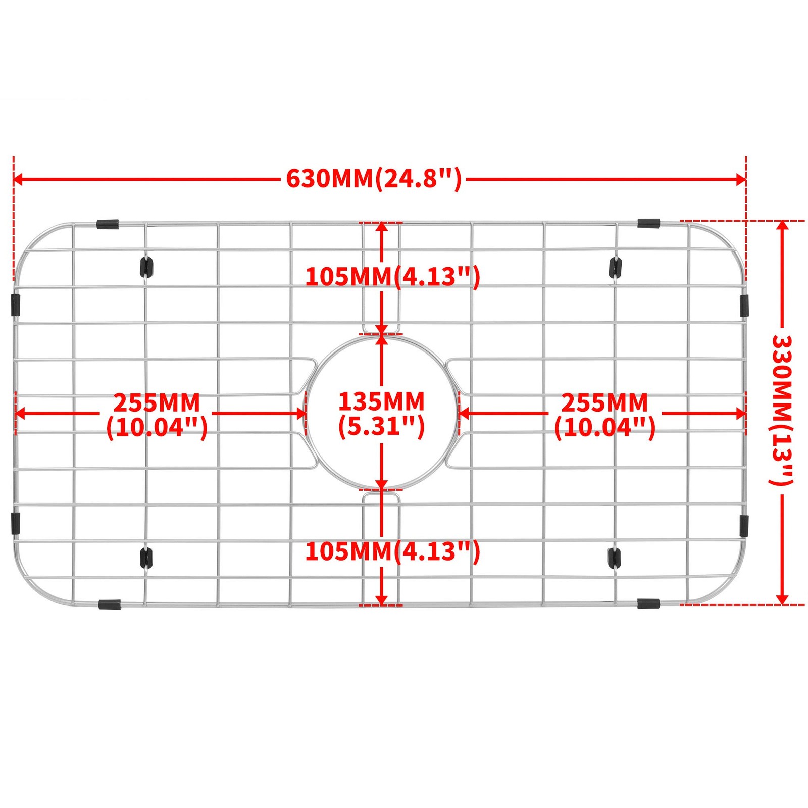 Zeesink Sink Protectors for Kitchen , Grid, Grate Size 24 13/16 X with Center
