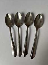 Ekco CHEVRON EKS-7 Grapefruit Spoon 6" Glossy Stainless Steel Flatware LOT of 4