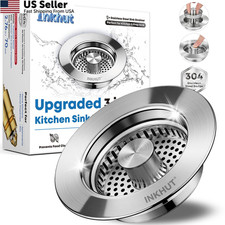 Upgraded 3 in 1 3.5 inch Fit standard Kitchen Sink Drains, Silver-1pack