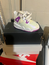 Jordan Air Jordan 4 Unisex Baby/Toddler Sneaker 3.5 White Purple Leather