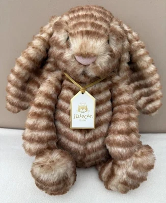 Jellycat Luxe Bunny Juniper 31cm Striped Fur PLUSH Tags & dust Bag new 1pcs