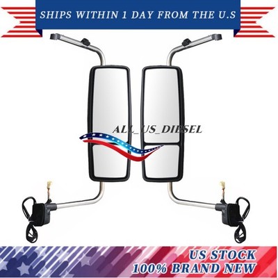 Chrome Door Mirror Heated For 2013-2017 International Harvester Prostar LH & RH