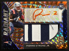 PIERRE STRONG JR. 2022 Panini Spectra Rookie Patch Autograph Neon Orange 02/15
