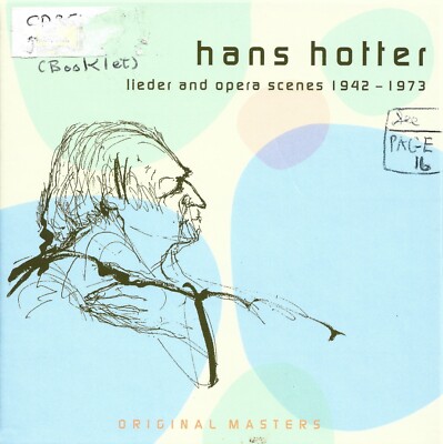Hans Hotter : Lieder and Opera Scenes 1942 - 1973 (Cd 2003) [3 Disc Set] MINT