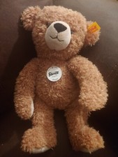 NWT STEIFF - 12" Plush HAPPY Teddy Bear Light Brown 012662 Soft Made in Germany