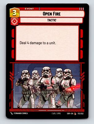Aggression Open Fire Tactic Star Wars Event Card 3 Cost No HP Power