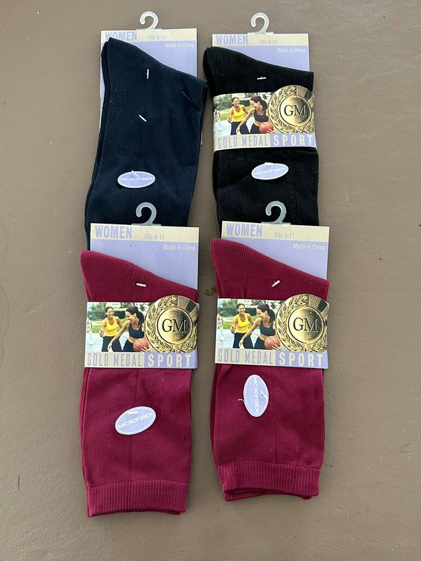 GOLD MEDAL TROUSER SOCKS-SHOE SIZE 5-9 / 2 PR BURGANDY-1 PR BLACK-1 PR NAVY -NEW