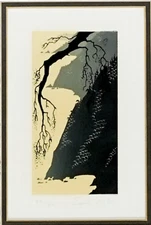 1987 EYVIND EARLE Gray Mist Serigraph on Paper #42/80 - Framed - Plate Destroyed