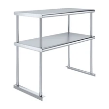 18 in. x 36 in. AmGood Stainless Steel Double Deck Over Shelf