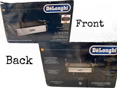 DeLonghi BGR50  2-in-1 Indoor Grill & Griddle *New in Box* *Unopened*