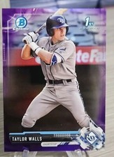 Taylor Walls 2017 Bowman Chrome Purple Refractor /250 1st #BDC-87 Tampa Bay Rays