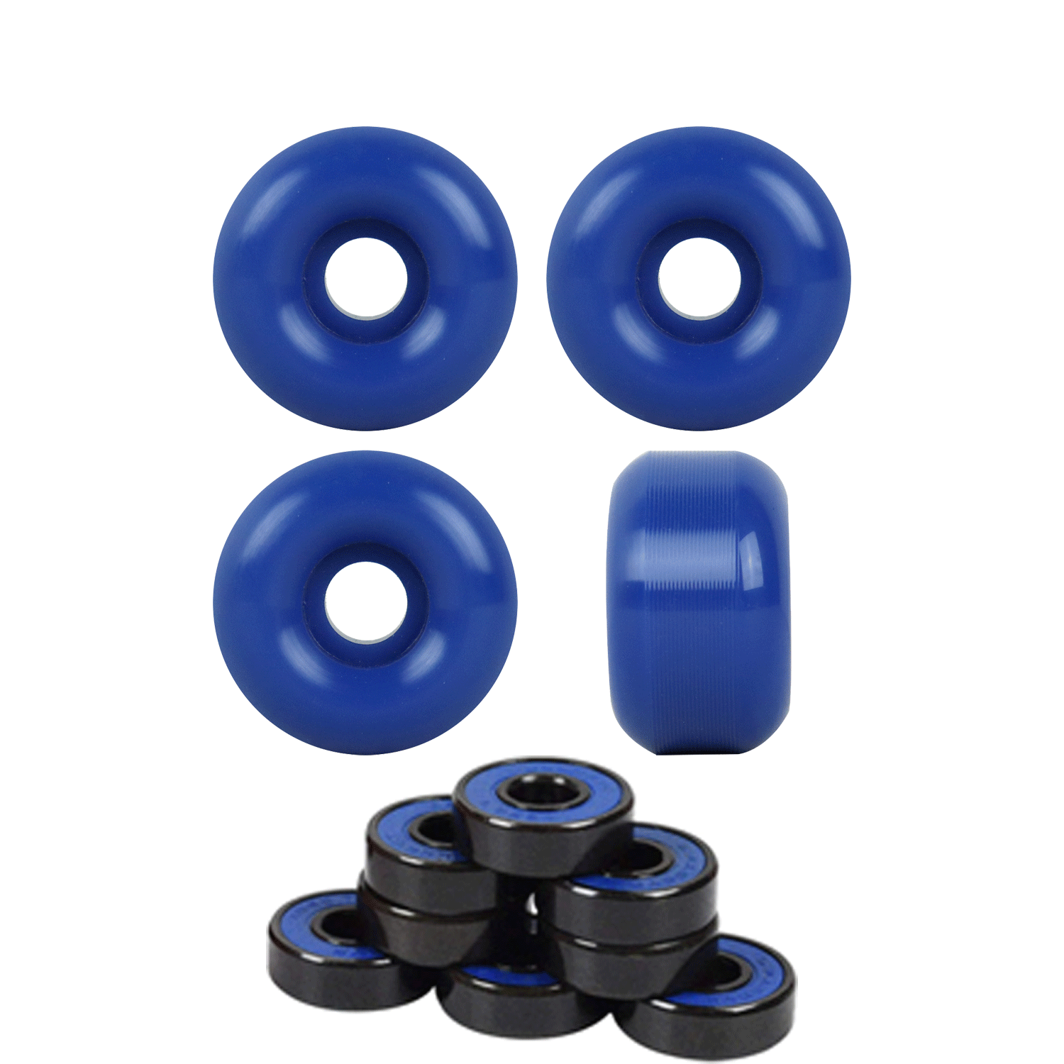 Blank Skateboard Wheels Blank 99A Cobalt Blue 53mm x 32mm with Abec 7 Bearings