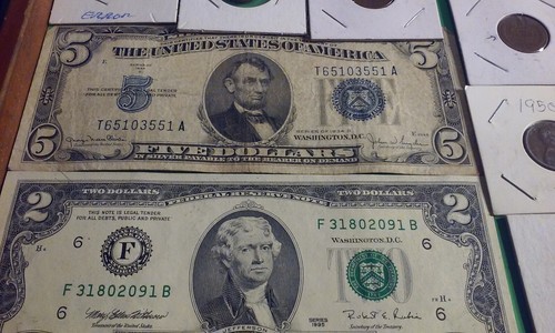 Junk Drawer Lot US Coins $5/2 Currency Bills Tokens Medals Some Silver + More - Picture 9 of 24