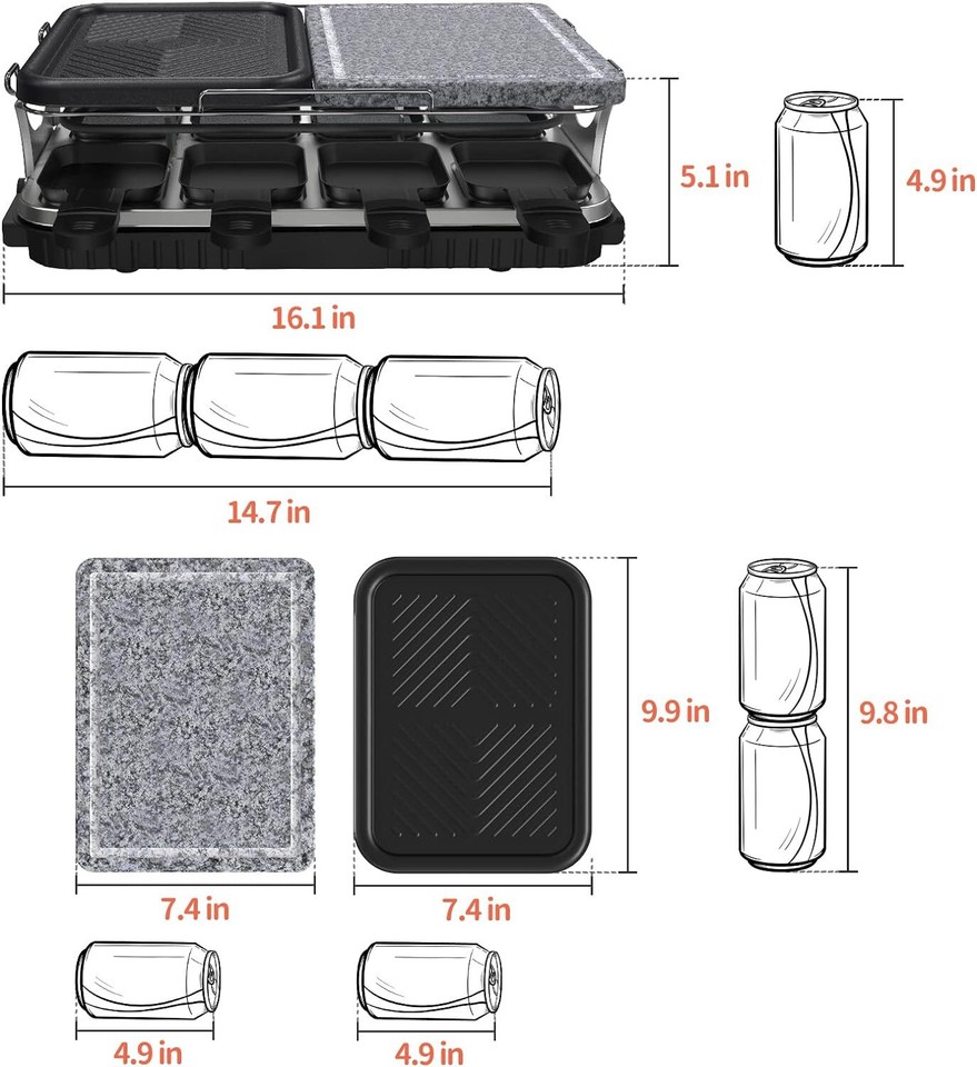 Voohek Korean BBQ Grill Raclette Table Hibachi Electric Indoor Black eBay