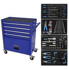 4 Drawers Rolling Tool Cabinet w/Casters Tool Box Chest w/238 Pcs Tool Kits Set