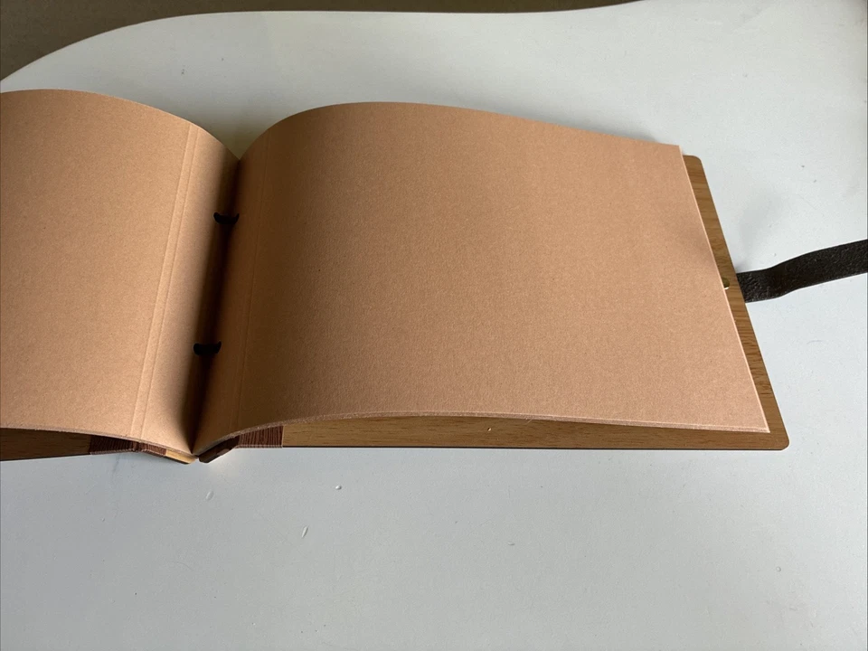 Photo Album Scrap Book Wood Cover Pages 10" x 7" New - Image 4 of 4
