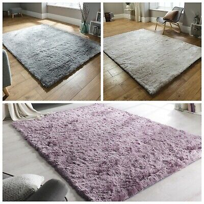 Splendour Shaggy Silky Supersoft Rug Mauve in various sizes