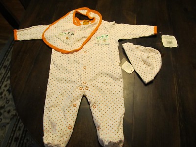 Baby Halloween Coverall One Piece Hat Bib 6 Month ''I Take After My Mummy Costume