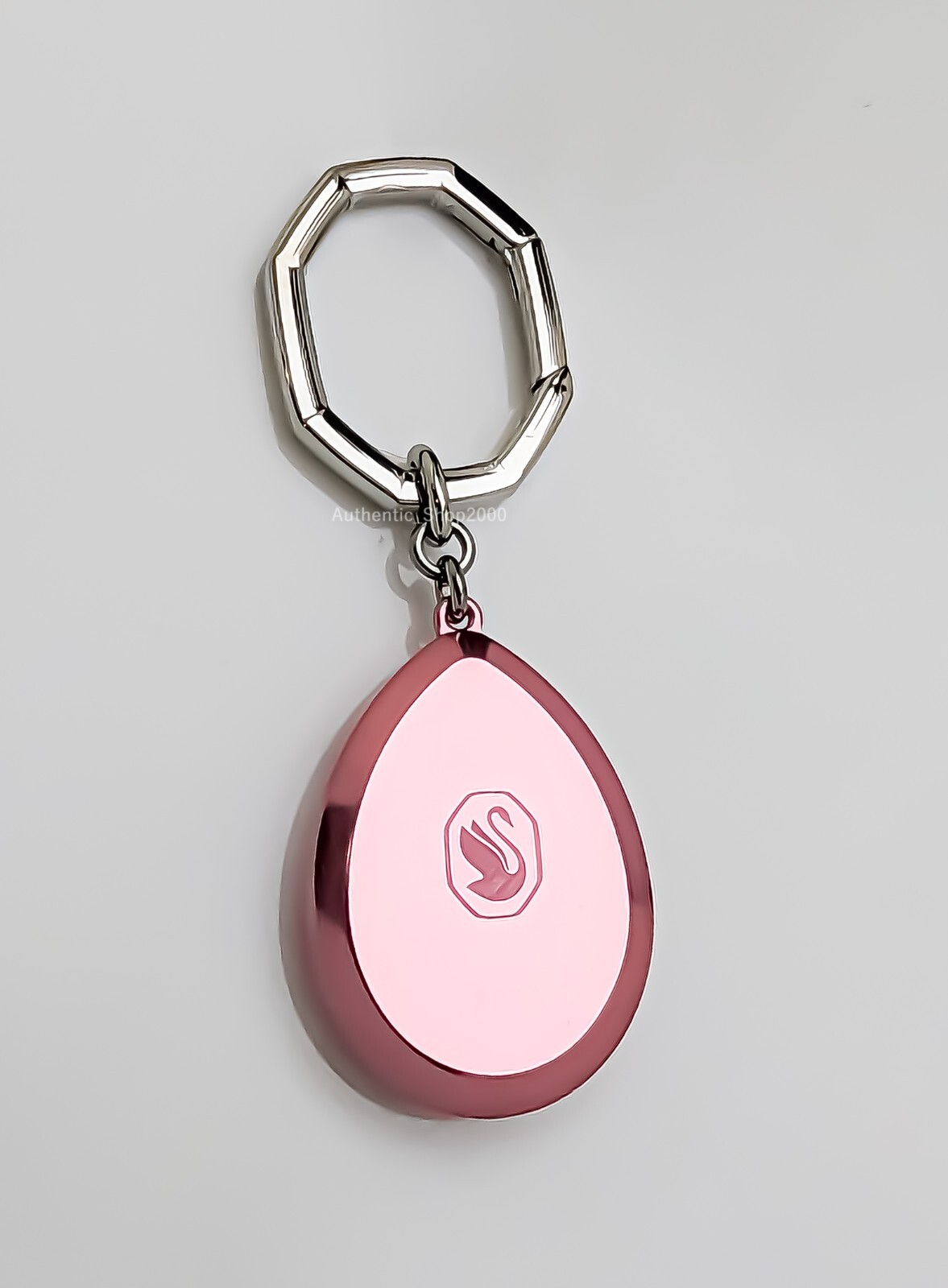 New Authentic SWAROVSKI Pink Crystal Pear Aluminum Key Ring 5666646 in Gift Box