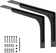 20 X 12 INCH Shelf Brackets,L Shelf Brackets, Vertical Angle, Premium Alloy Meta