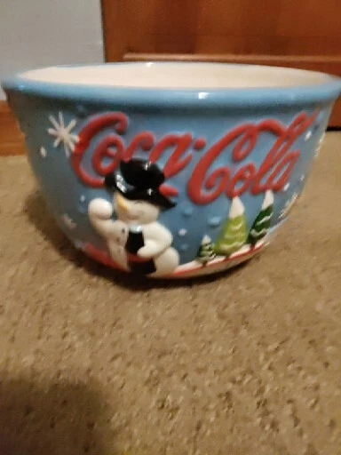 Coca Cola Navidad Muñeco de Nieve Cuenco Porcelana Multicolor  Foto 2 de 4