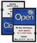 Glassmate Vertical Open/Closed Sun Message Slider Board Sign | 14"W x 20"H