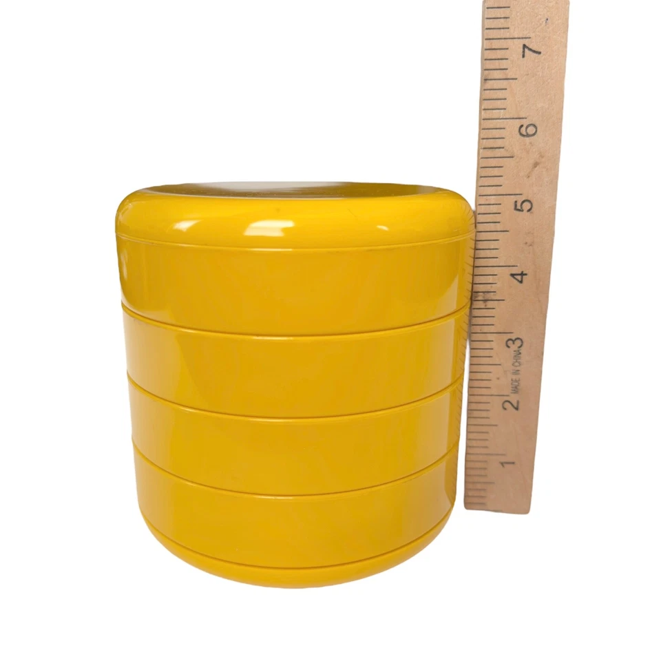 Organizador de escritorio vintage amarillo Rino Pirovano REXITE 900 MULTIPLOR Italia MCM Foto 4 de 4