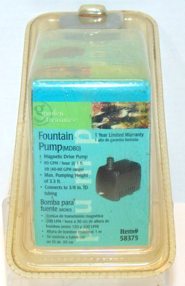 Garden Treasures Fountain Pump Model MD80 NEW! eBay