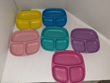 Lot of 6 REPLAY Divided Flat Deep Sided Baby Toddler Plates