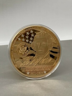 President Thomas Jefferson 4'' Crystal-Inlaid Commemorative Coin